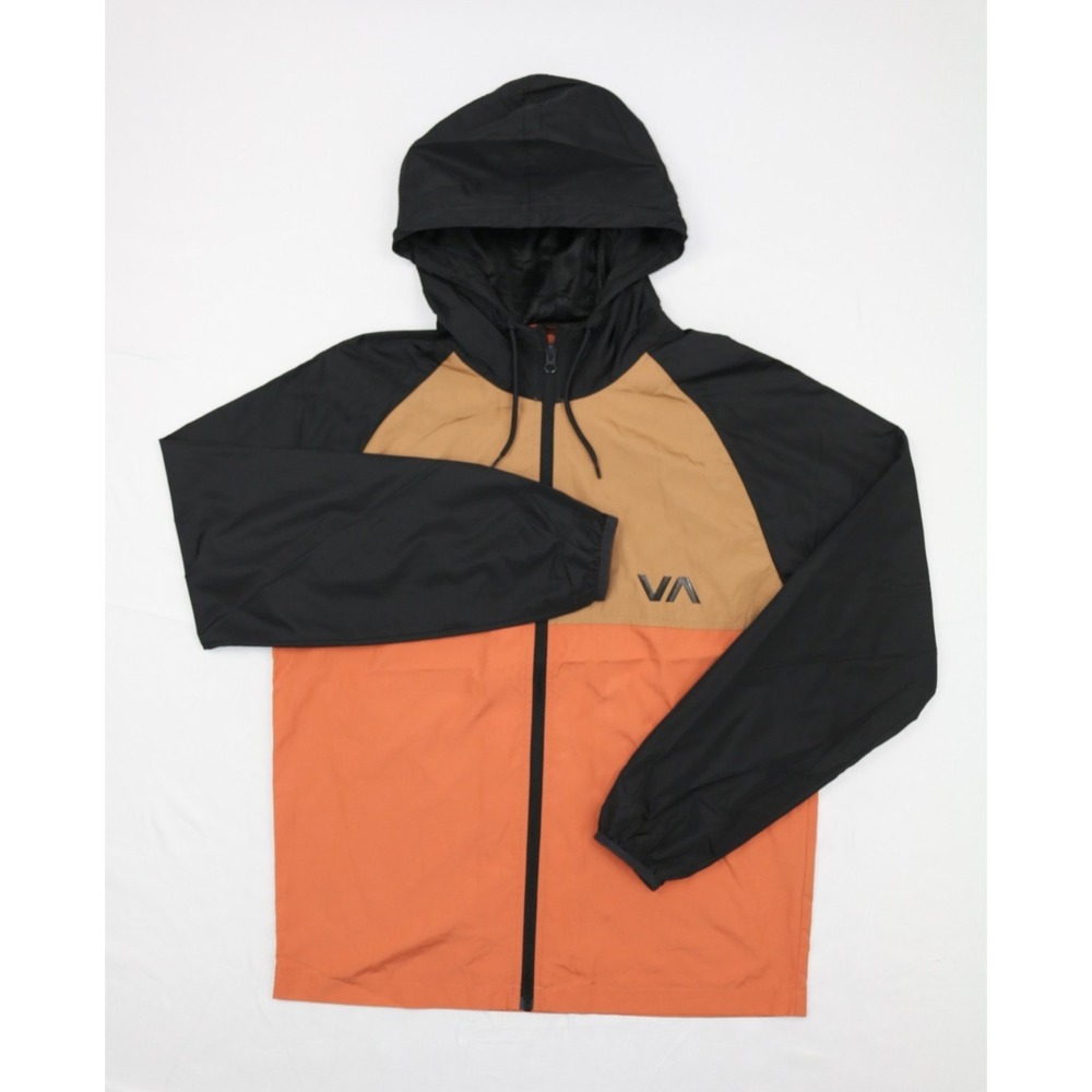 RVCA Ryder Jacket Mens Sz M Orange Windbreaker Hoodie Lightweight Fighting MMA